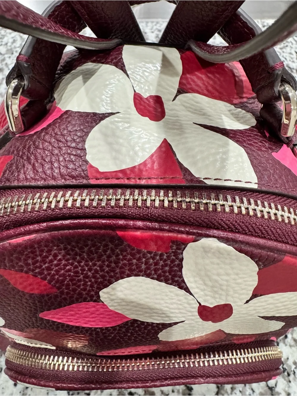 Kate Spade WKRU7023 Jackson Forest Floral Leather Backpack M Pink Multi Florals